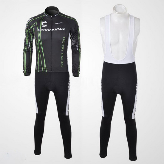 2010 Maillot Cannondale Tirantes Mangas Largas Negro